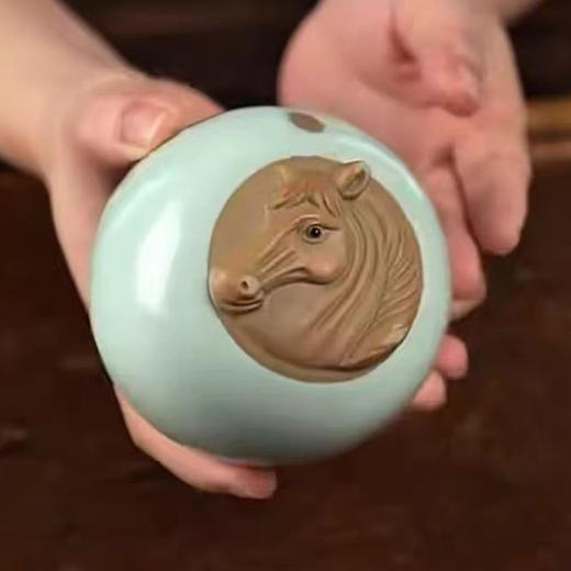 东道汝窑｜十二生肖主人杯（A、B杯）收官之作，马到成功B杯，2025天青 商品图0