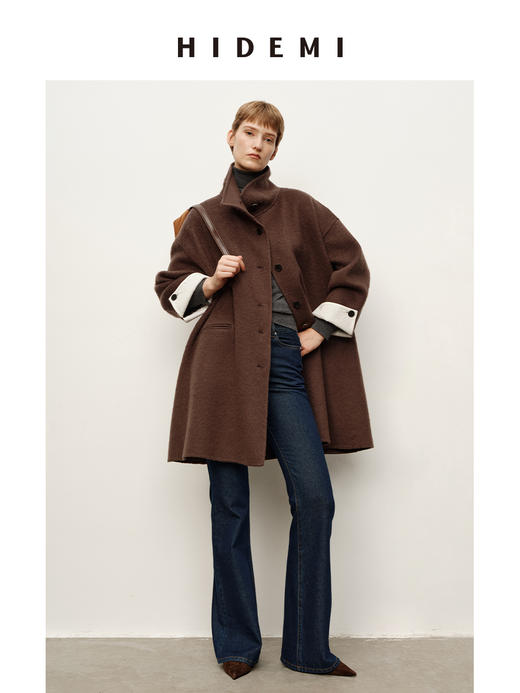 HIDEMI 【demi同款】深牛仔蓝原色微弹喇叭超显瘦长裤牛仔裤 商品图2