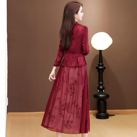 QYM 25DS162-Y时尚旗袍裙复古连衣裙印花裙 商品图2