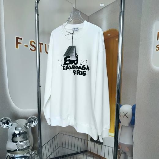 巴黎世家新款经典涂鸦字母印花圆领卫衣 商品图5