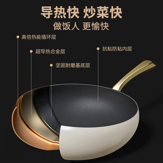 温仑山Velosan 无涂层鹅卵石不粘炒锅32cm VE038 商品图6