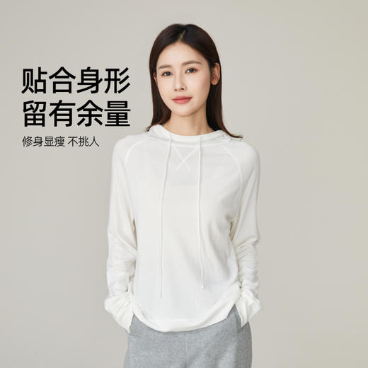 【秋上新！连帽针织衫】逸阳莱赛尔休闲显瘦运动长袖百搭上衣5049 商品图2