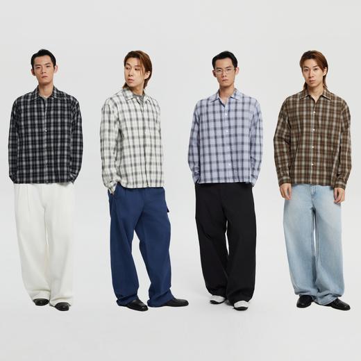 oneup泡泡纱格子宽松衬衫 商品图4