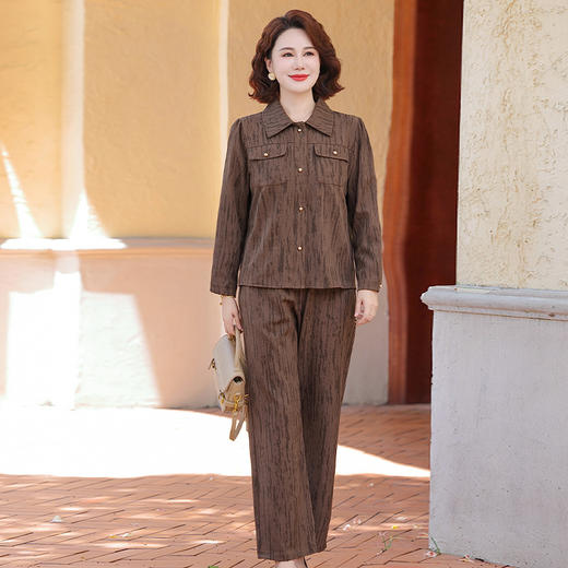 FW 8037妈妈秋装休闲套装小香风外套上衣裤子两件套 商品图1