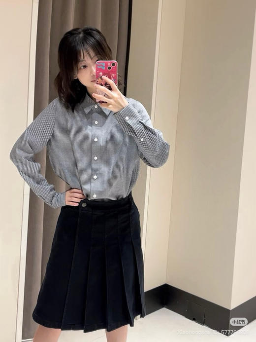 828-2  独家圆正 小禾 高品质 复古学院小方格 格子衬衫 商品图7