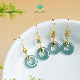 D危料翡翠耳坠-diy面包圈耳钩#68D