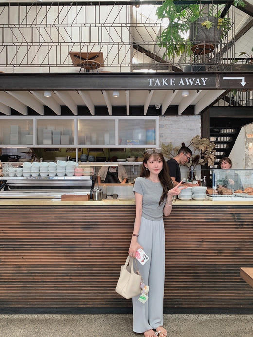 金蘑菇菇 假日滑滑裤 /高腰直筒垂感拖地裤松紧腰 商品图0