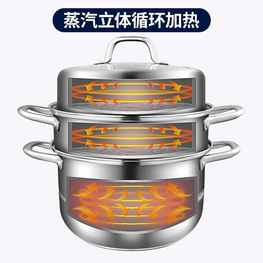 康巴赫（KBH）欧式304不锈钢蒸锅套装加厚电磁炉煤气灶通用 三层28cm/三层32cm/两层28cm/两层32cm 商品图7