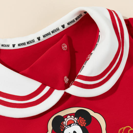 迪士尼2025春秋新款女童海军领卫衣柔软亲肤国风上衣中大童洋气上衣XD1DS089 商品图8