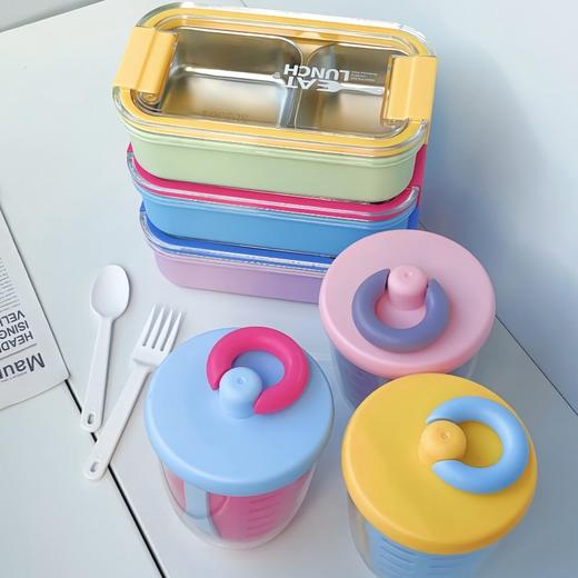 yispot易铂304不锈钢分格餐盒+水果杯组合 商品图5