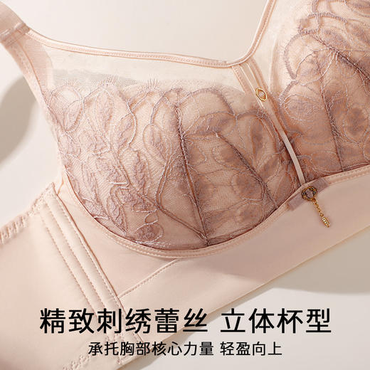 D2-💟【B-C杯】【大胸显小】【超薄透气 大胸显小】薄款蕾丝性感内衣软钢圈聚拢美背文胸罩 落樱纷纷/流光夕雨 商品图2