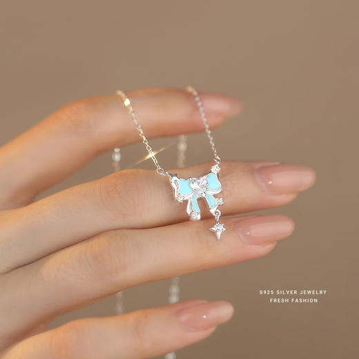 【蝴蝶之夏】S925纯银滴胶荧光夜光蝴蝶项链【YXS-A4490】 商品图1