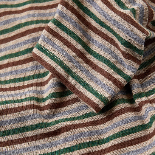 ROMI STUDIO“复古色彩”定织撞色条纹柔软圆领长袖T恤RWCAS65455 商品图4