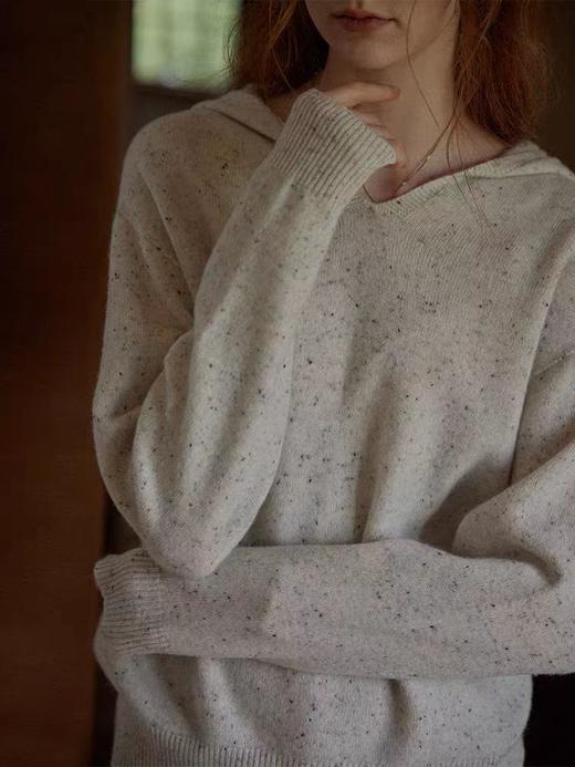 无缝彩点全羊毛连帽衫 微宽松合体版型 螺纹收口下摆 彩点点缀 基础款式不挑人JZ2573 商品图1