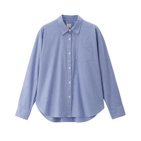 佐丹奴女装25年商场同款牛津纺单口袋长袖衬衫05345018