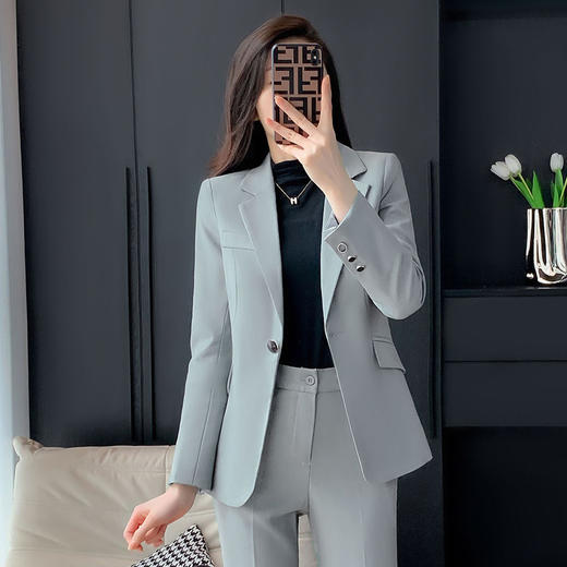 奢姿女装2025新款气质翻驳领职业套装女士时尚假口袋西装两件套250298895 商品图4
