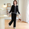DL-BZ103妈妈装春秋款套装中老年女休闲运动两件套金丝绒休闲外套直筒裤 商品缩略图1