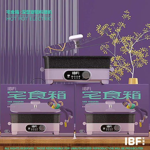 IBF艾博菲宅食箱深型旋钮料理机电火锅紫色IBFD-017-1 商品图1