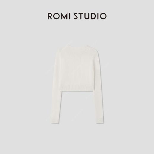 ROMI STUDIO100%美丽奴绵羊毛雾感柔软蓬松圆领开衫 RWCASZ4585 商品图1