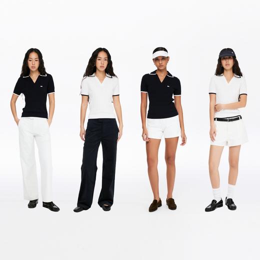 oneup扭花撞色边Polo运动针织衫 商品图4