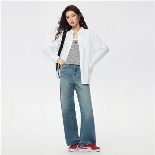 佐丹奴女装25年商场同款牛津纺单口袋长袖衬衫05345018 商品图11