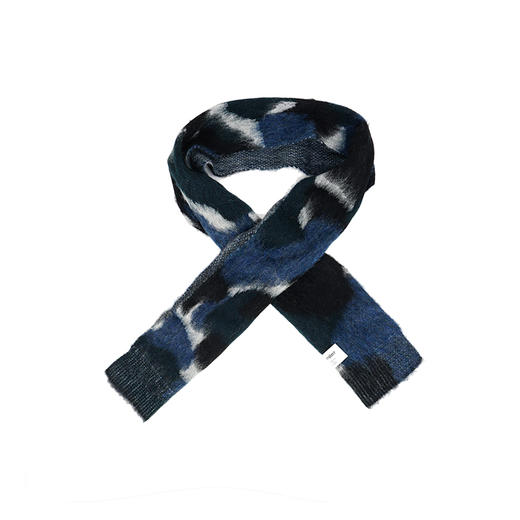 and wander mix color shaggy knit stole拼色马海毛羊毛混纺围巾 商品图1