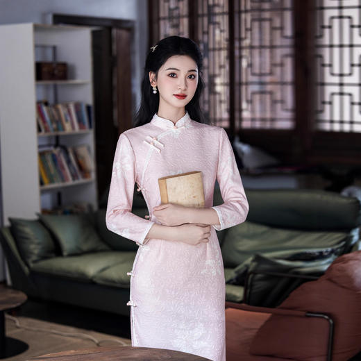 MYJ 粉色新中式旗袍连衣裙改良日常可穿 商品图2