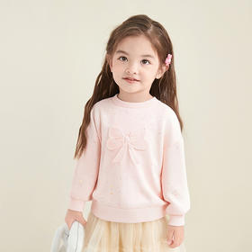 笛莎Deesha 童装女童卫衣2025冬新款女童甜美圆领彩点卫衣