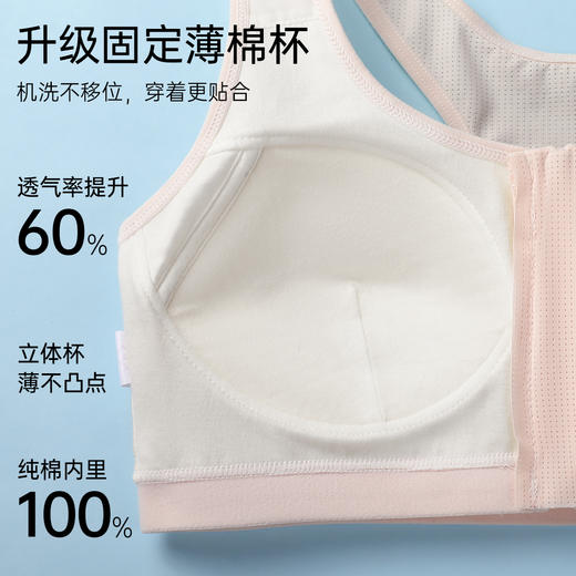 A5-【前置拉链一秒穿脱】【12-16岁二阶段】润微70-140斤少女发育期文胸背心运动防震儿童内衣   星糖玥玥/柔风律动【青春系列】 商品图3