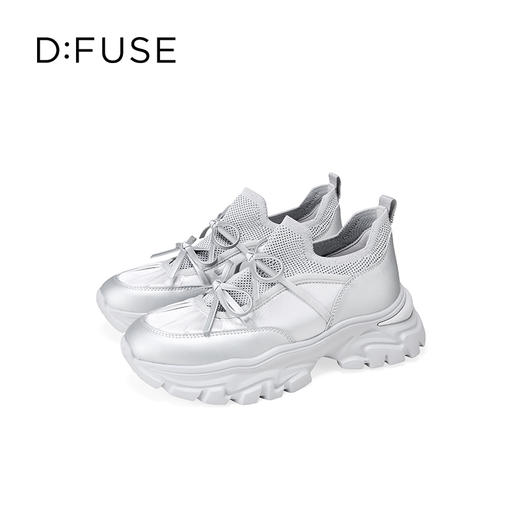 Dfuse迪芙斯2025秋季新款轻便厚底芭蕾舞鞋蝴蝶结增高老爹鞋透气休闲鞋DFD3112085 商品图7
