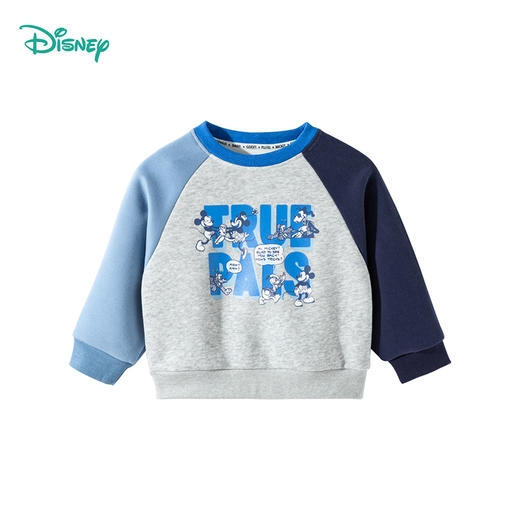 迪士尼2025春秋新款男童卫衣活力撞色插肩袖上衣中小童运动休闲卫衣ZD3ES019* 商品图4