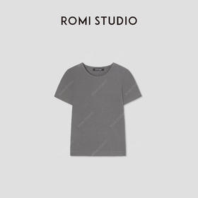 ROMI STUDIO 莫代尔混纺高弹快干修身超柔针织短袖T恤RW25SSY0068