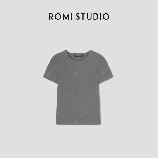 ROMI STUDIO 莫代尔混纺高弹快干修身超柔针织短袖T恤RW25SSY0068 商品图1