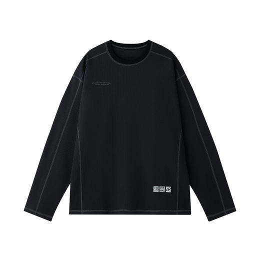 BJHG不计后果美式华夫格长袖t恤男款秋季潮休闲运动反光打底上衣 商品图4