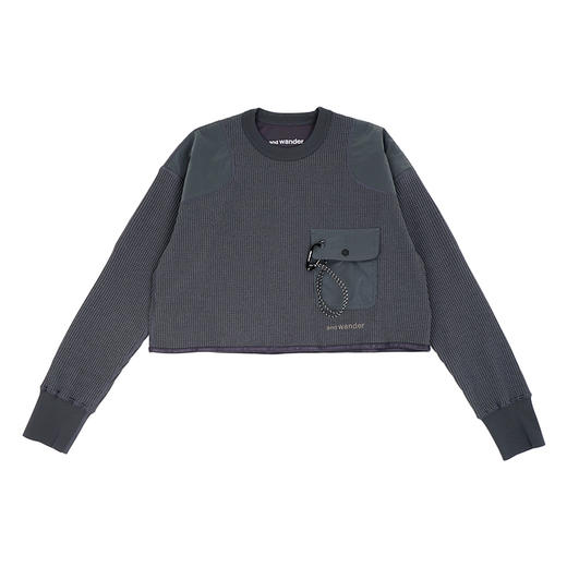 and wander PE waffle short length T (W)华夫格女装短款长袖T恤 商品图0