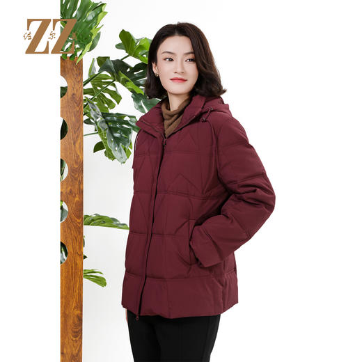 佐尔美冬季上新 经典抽绳连帽保暖羽绒服外套女E34YY41 商品图3