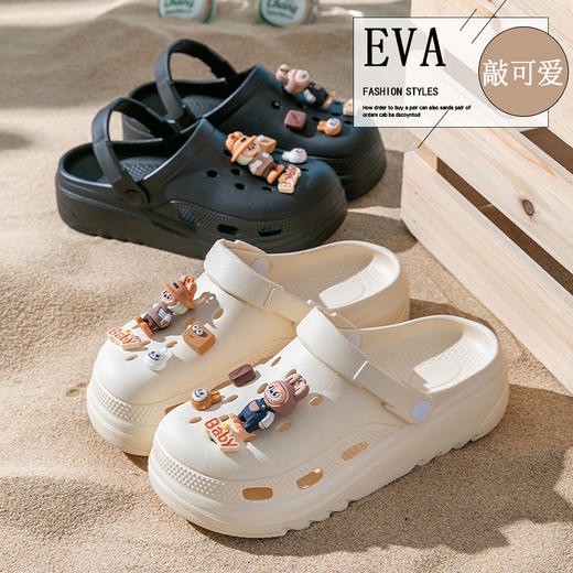 软底洞洞鞋女外穿2025夏沙滩鞋eva防滑踩屎感平底凉鞋男 商品图0