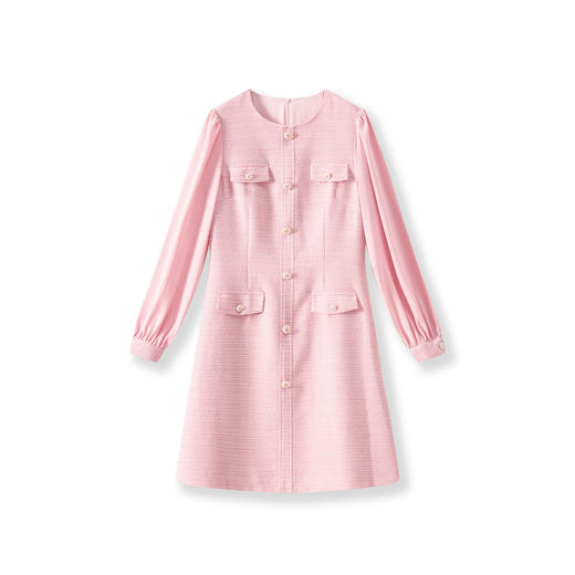 「高货wl」全新升级【铂金会员339/天猫459/差价120】(73728)洛诗琳法式名媛小香风连衣裙2025秋季优雅编织显瘦A字裙 商品图4