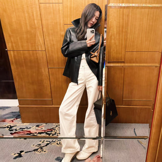 ROMI STUDIO“完美诠释”土耳其羊皮防风立领皮衣夹克RWCAWT4781 商品图0