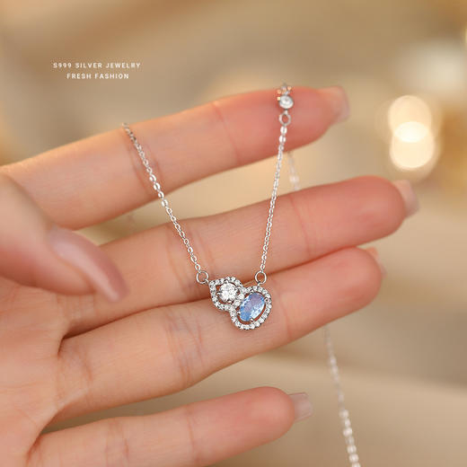 【福禄清新】S999纯银满天星福禄葫芦项链【YXS-A4535】 商品图1