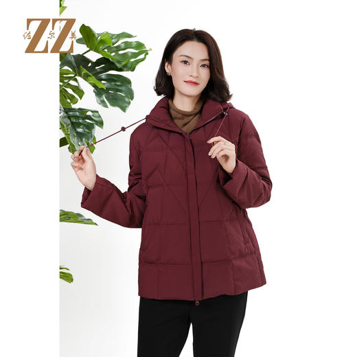 佐尔美冬季上新 经典抽绳连帽保暖羽绒服外套女E34YY41 商品图2