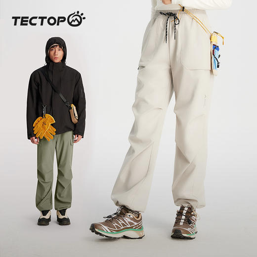 探拓户外软壳裤男女款工装裤秋冬防风防泼水伞兵裤徒步登山冲锋裤 商品图0