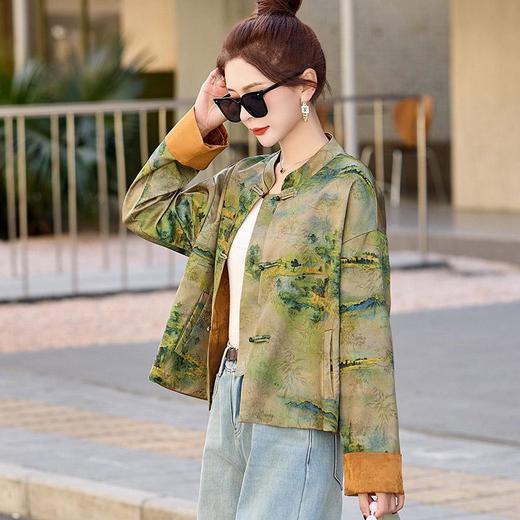 新中式国风外套，高级感气质显瘦短款印花唐装上衣HR-BBL2503 商品图0