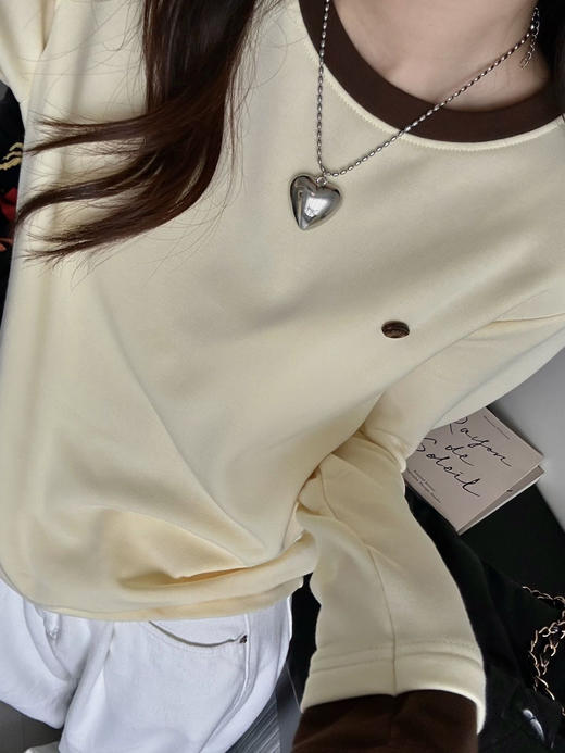 秋季必备韩国订单egg鸡蛋马卡龙德绒T恤 商品图4