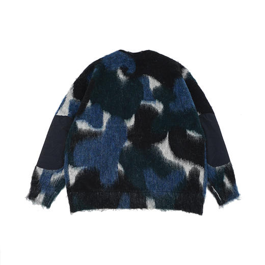 and wander mix color shaggy 男女拼色马海毛羊毛混纺开衫毛衣 商品图4