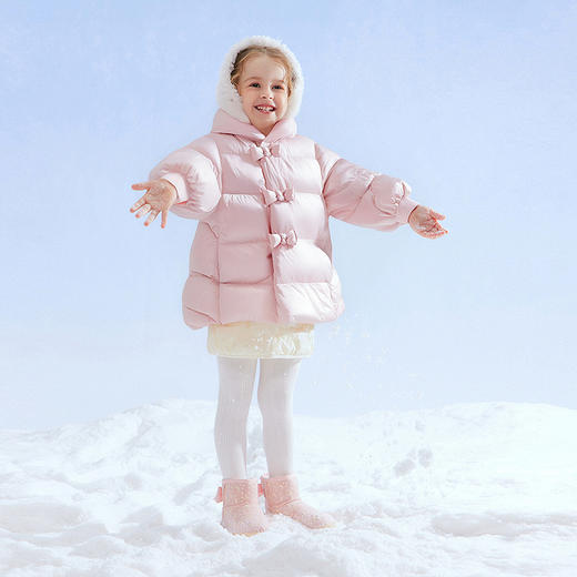 笛莎Deesha 童装女童羽绒服2025冬新款女童甜美国风盘扣羽绒服 商品图1