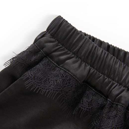 「高货wl」全新升级【铂金会员220/天猫289/差价69】(10827)洛诗琳精致蕾丝花边缎面直筒裤2025秋季垂感显瘦休闲裤女 商品图3