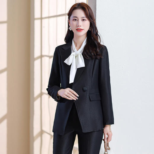 奢姿女装2025新款气质翻驳领职业套装女士假口袋时尚西装两件套250136533 商品图4