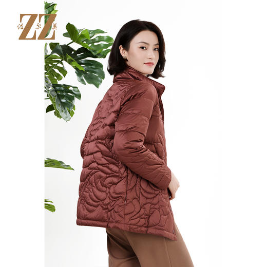 佐尔美秋冬上新 时尚立领精致压纹保暖羽绒服女M44YY04 商品图4
