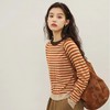 【一眼心动复古配色】含羊毛条纹撞色打底羊毛衫 商品缩略图1